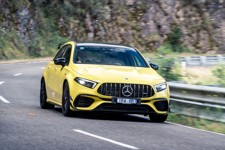 AMG A 45 S PCOTY 3rd Front Quarter Action Jpg