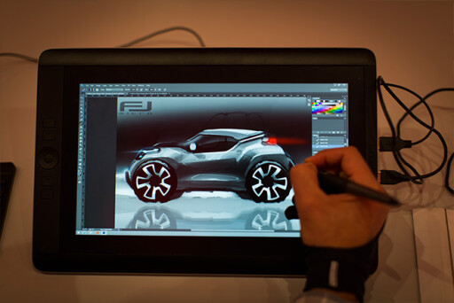 Designer -drawing -car -ipad