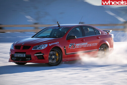 Red -HSV-GTS-Drifting -in -Snow
