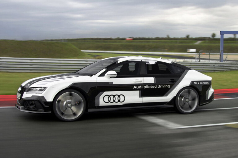 Audi RS7 Autonomous Vehicle driving around a track