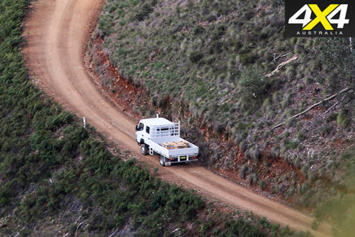 Fuso Canter 4x4 driving uphill