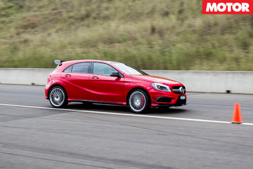 Mercedes -Benz -A45-AMG-Slalom -left -turn