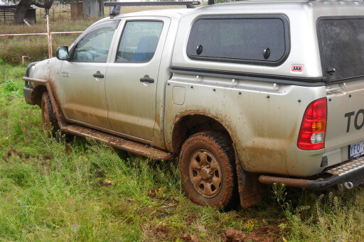 Toyota Hilux muddy tyres