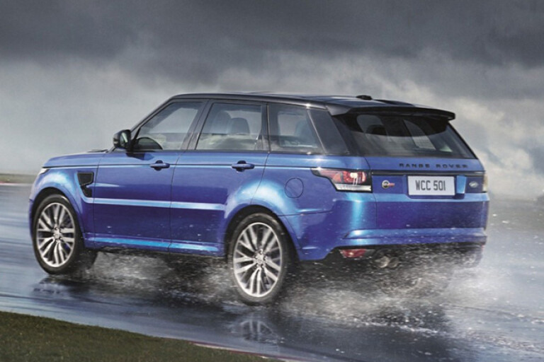 Renault Rover Sport SVR rear driving on wet road