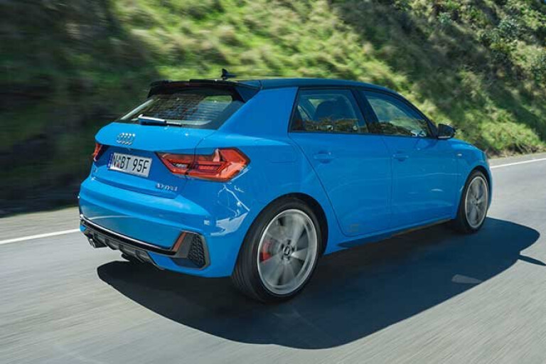Audi A1 with S-line bodykit and 18-inch wheels.