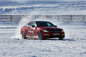 Mercedes Benz AMG ice driving challenge drift snow