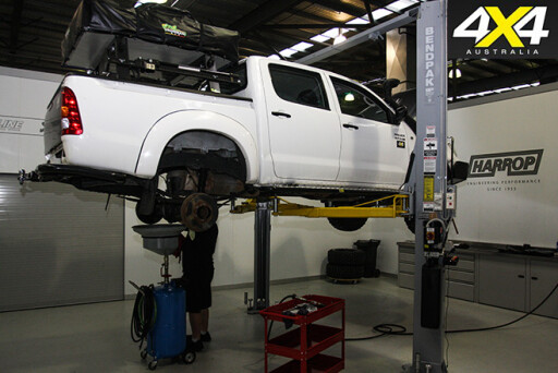 Hilux ute in the workshop